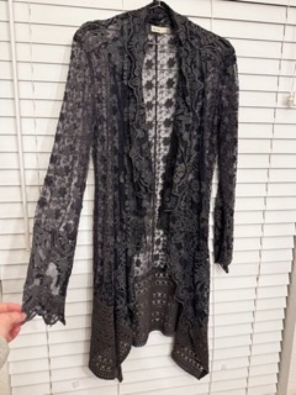Kyla Seo Lace Sheer Mesh Crochet Duster Kimono S Whimisigoth Witchy Ethereal
